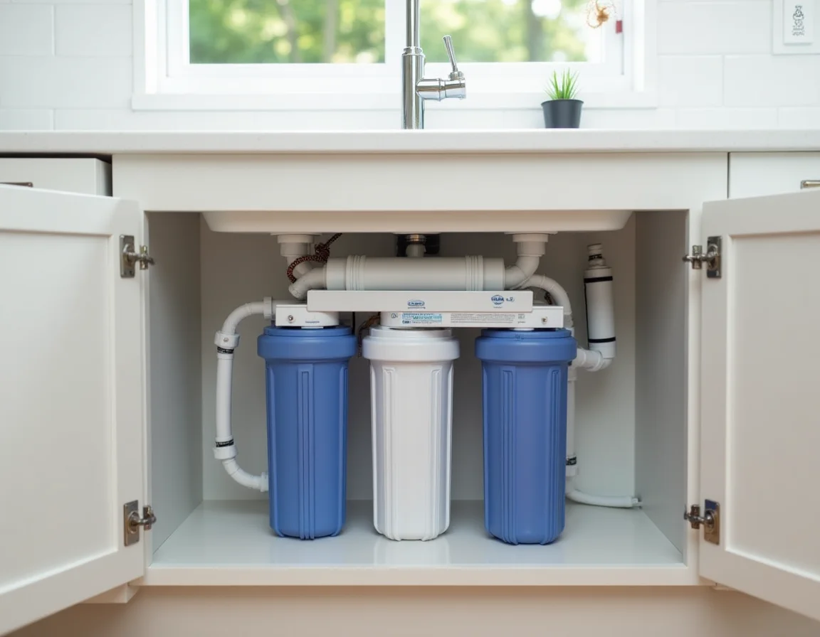 Under-sink water filtration system